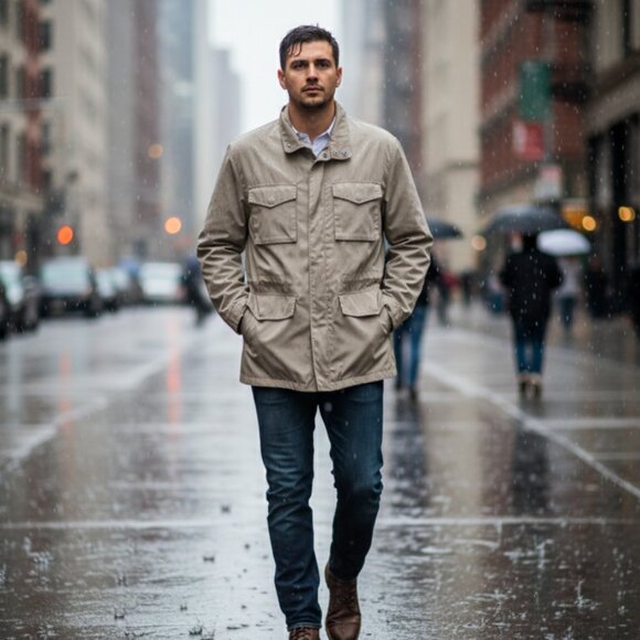 Men's Express Four Pocket Water Resistant Jacket - Size XL - Picture 1 of 11